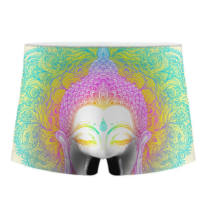 Colorful Buddha Mandala Print Men's Boxer Briefs