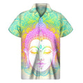 Colorful Buddha Mandala Print Men's Short Sleeve Shirt