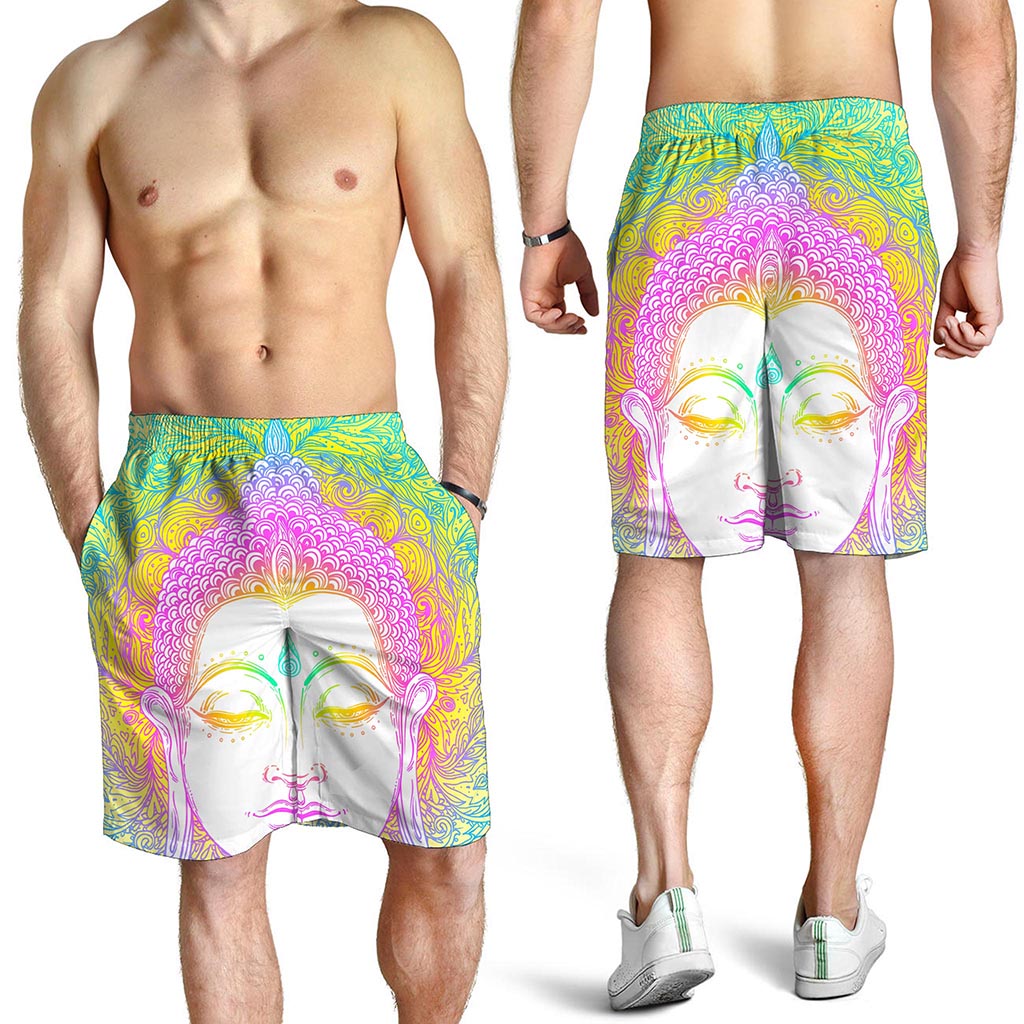 Colorful Buddha Mandala Print Men's Shorts