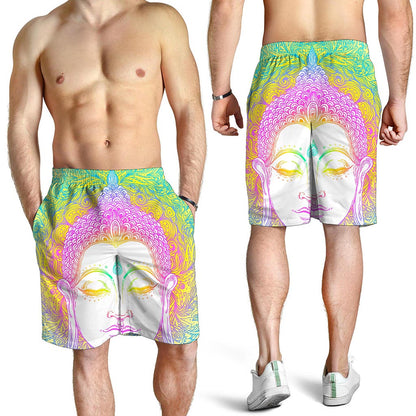 Colorful Buddha Mandala Print Men's Shorts