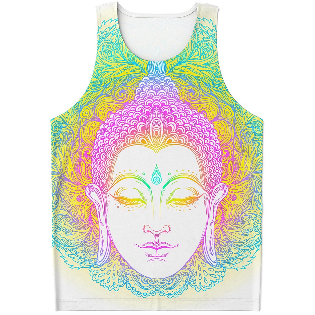 Colorful Buddha Mandala Print Men's Tank Top