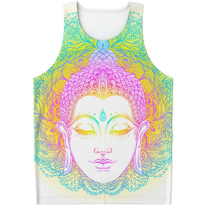 Colorful Buddha Mandala Print Men's Tank Top