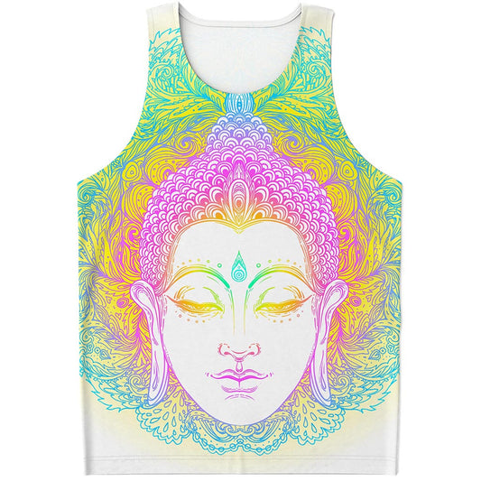 Colorful Buddha Mandala Print Men's Tank Top