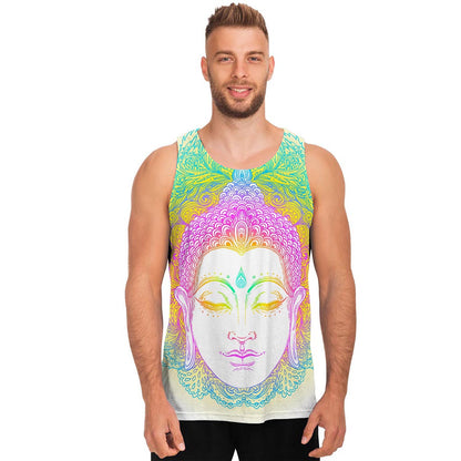 Colorful Buddha Mandala Print Men's Tank Top