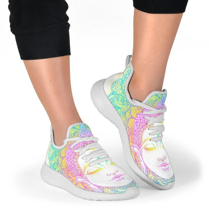 Colorful Buddha Mandala Print Mesh Knit Shoes GearFrost