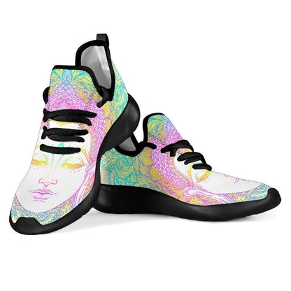 Colorful Buddha Mandala Print Mesh Knit Shoes GearFrost