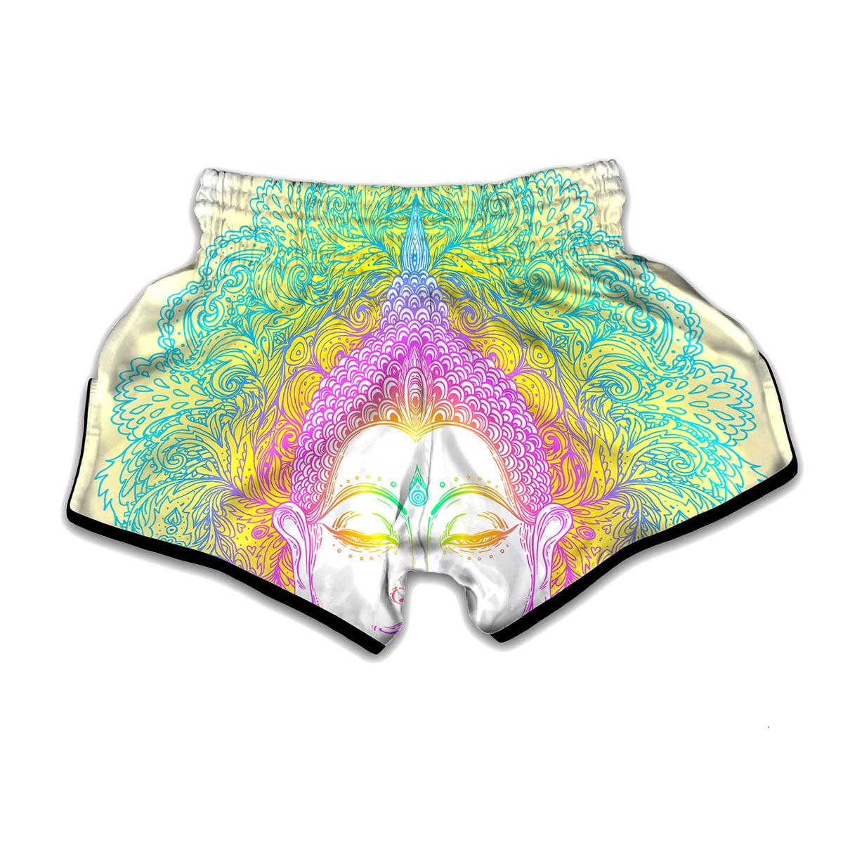 Colorful Buddha Mandala Print Muay Thai Boxing Shorts