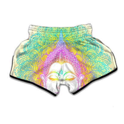 Colorful Buddha Mandala Print Muay Thai Boxing Shorts