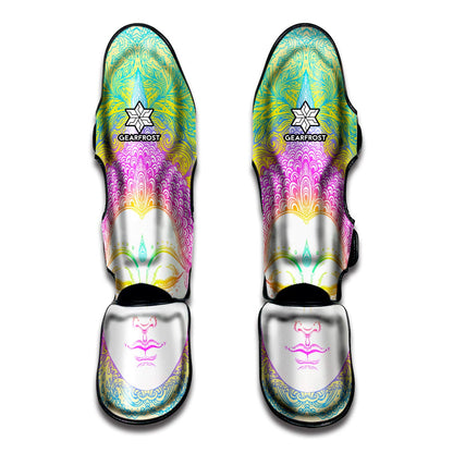 Colorful Buddha Mandala Print Muay Thai Shin Guard