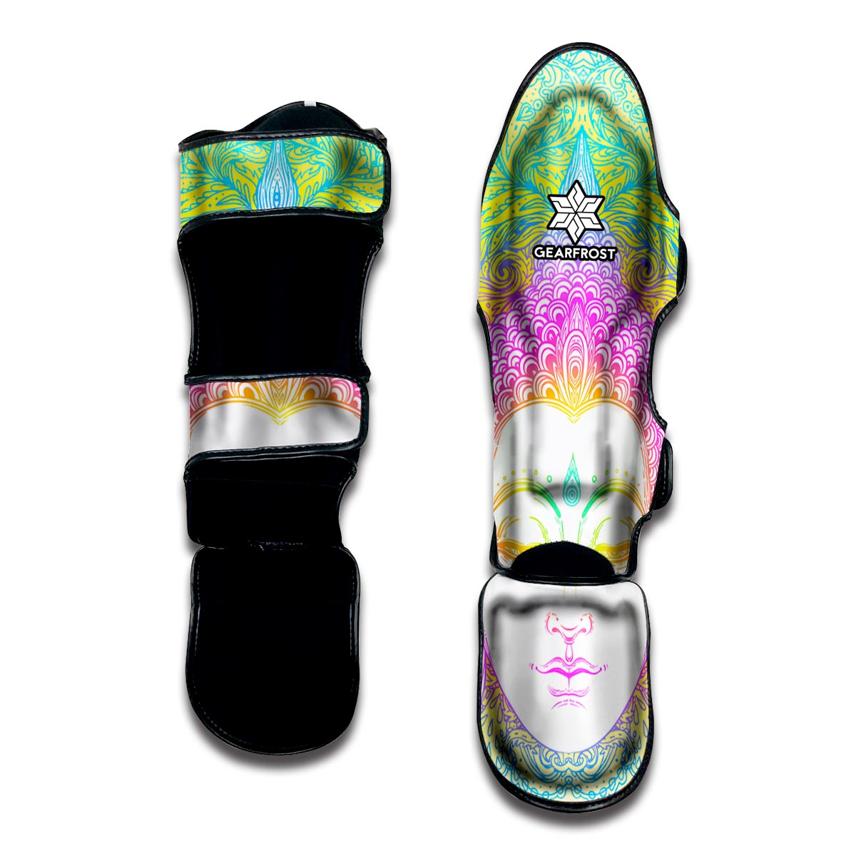 Colorful Buddha Mandala Print Muay Thai Shin Guard