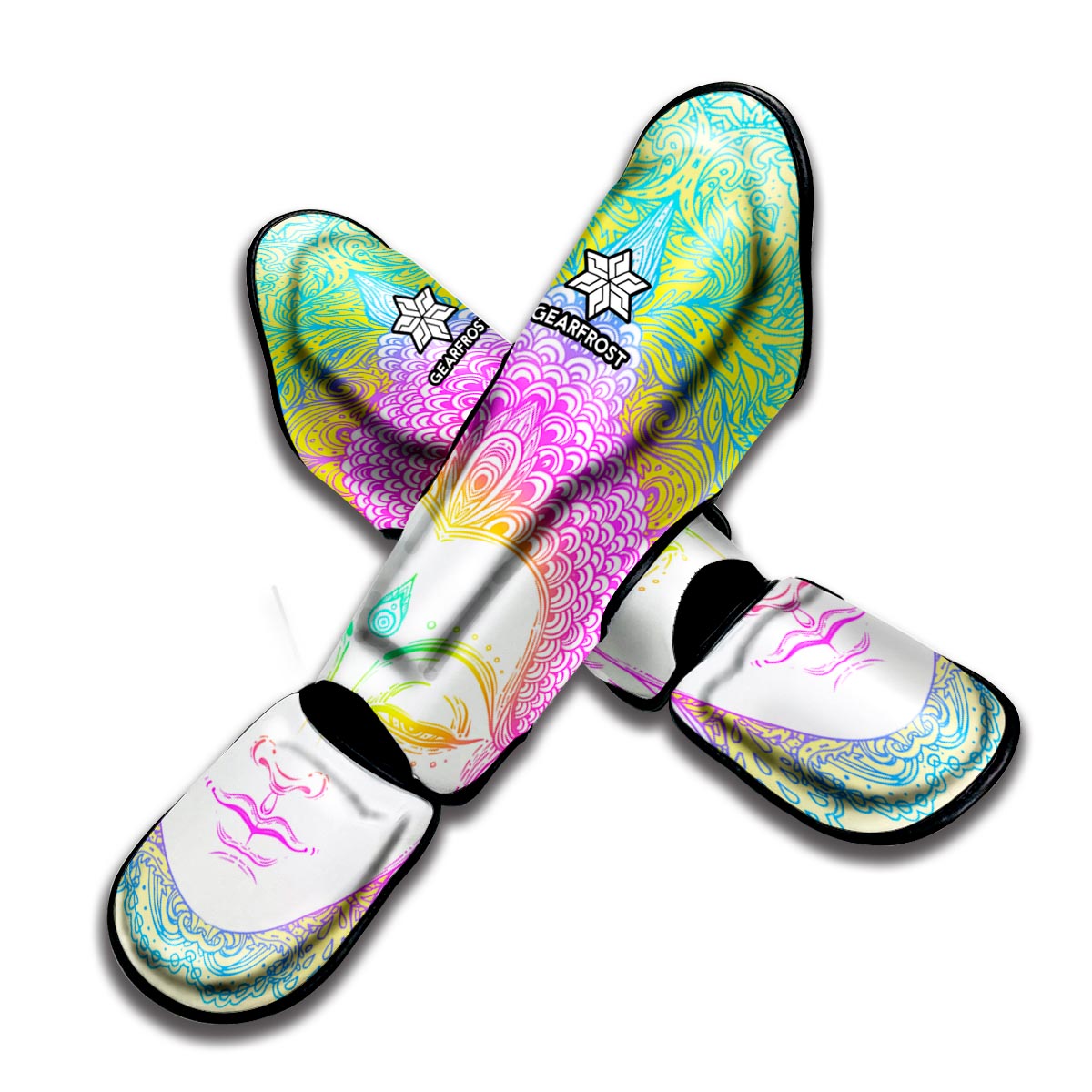 Colorful Buddha Mandala Print Muay Thai Shin Guard