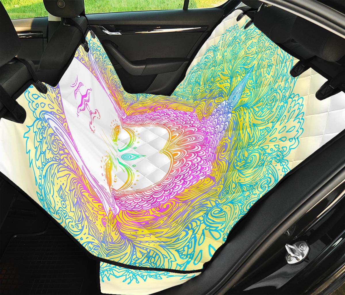 Colorful Buddha Mandala Print Pet Car Back Seat Cover