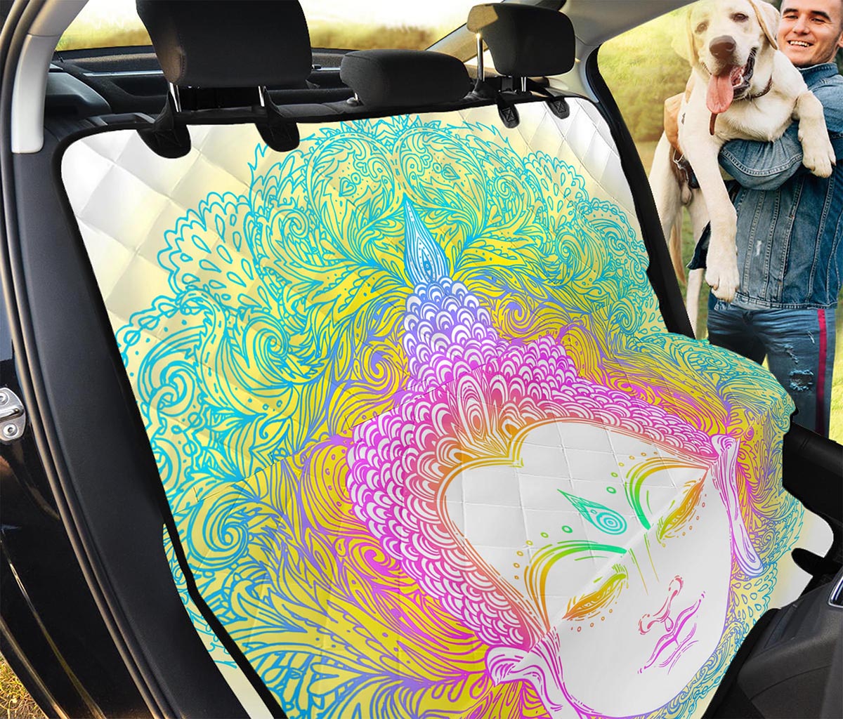 Colorful Buddha Mandala Print Pet Car Back Seat Cover