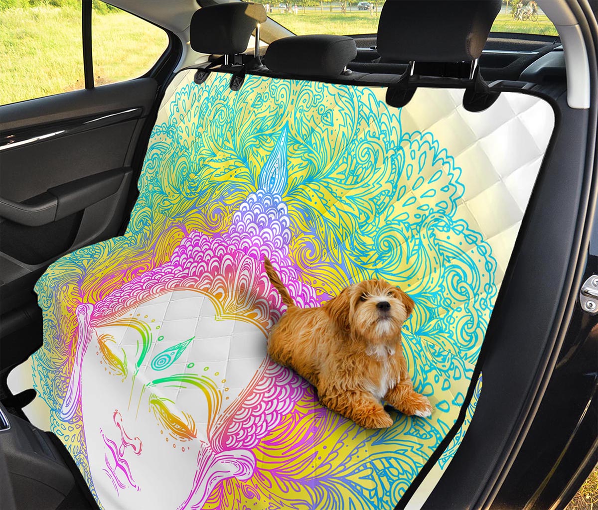 Colorful Buddha Mandala Print Pet Car Back Seat Cover