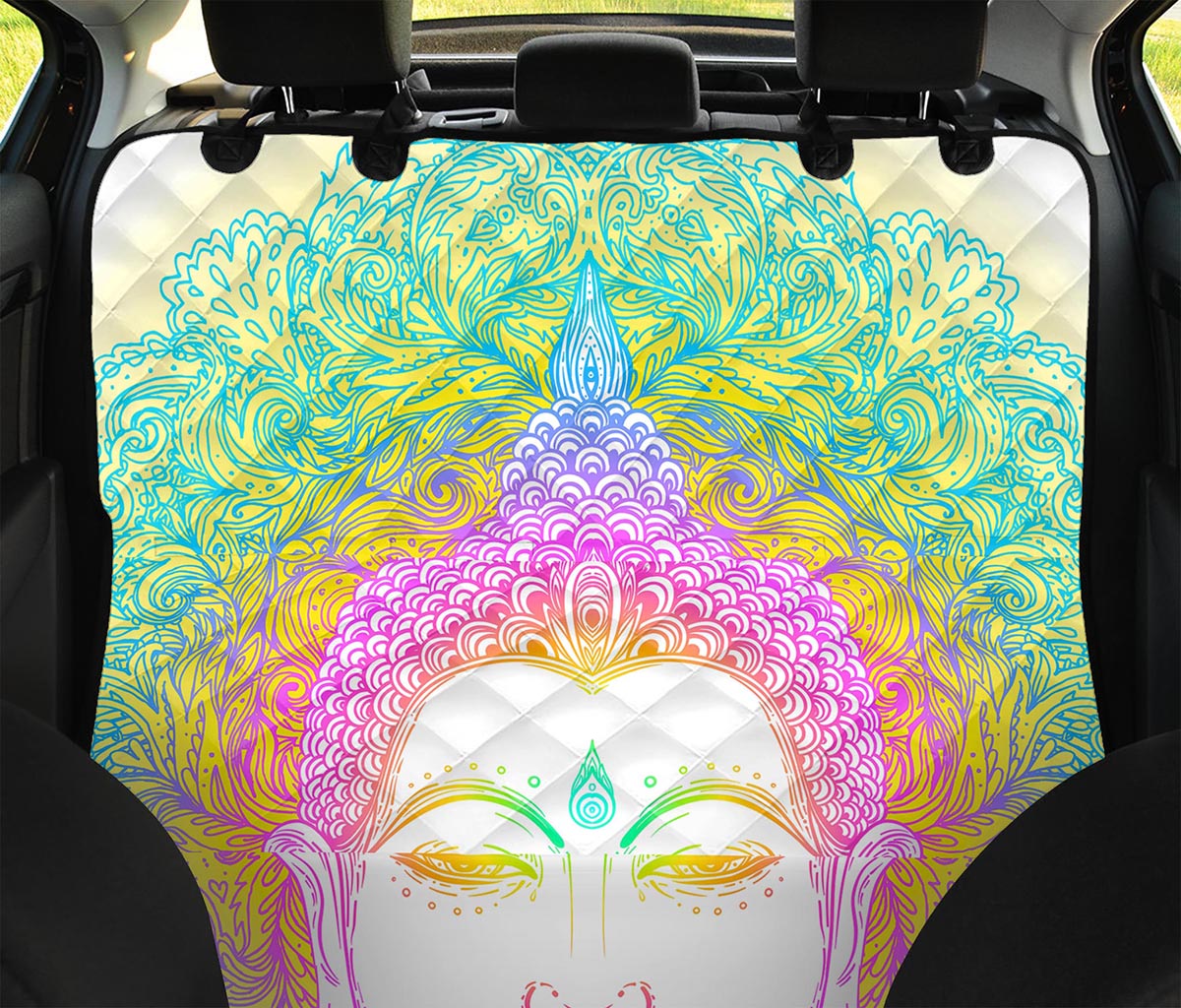 Colorful Buddha Mandala Print Pet Car Back Seat Cover
