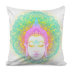 Colorful Buddha Mandala Print Pillow Cover