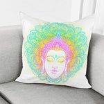 Colorful Buddha Mandala Print Pillow Cover