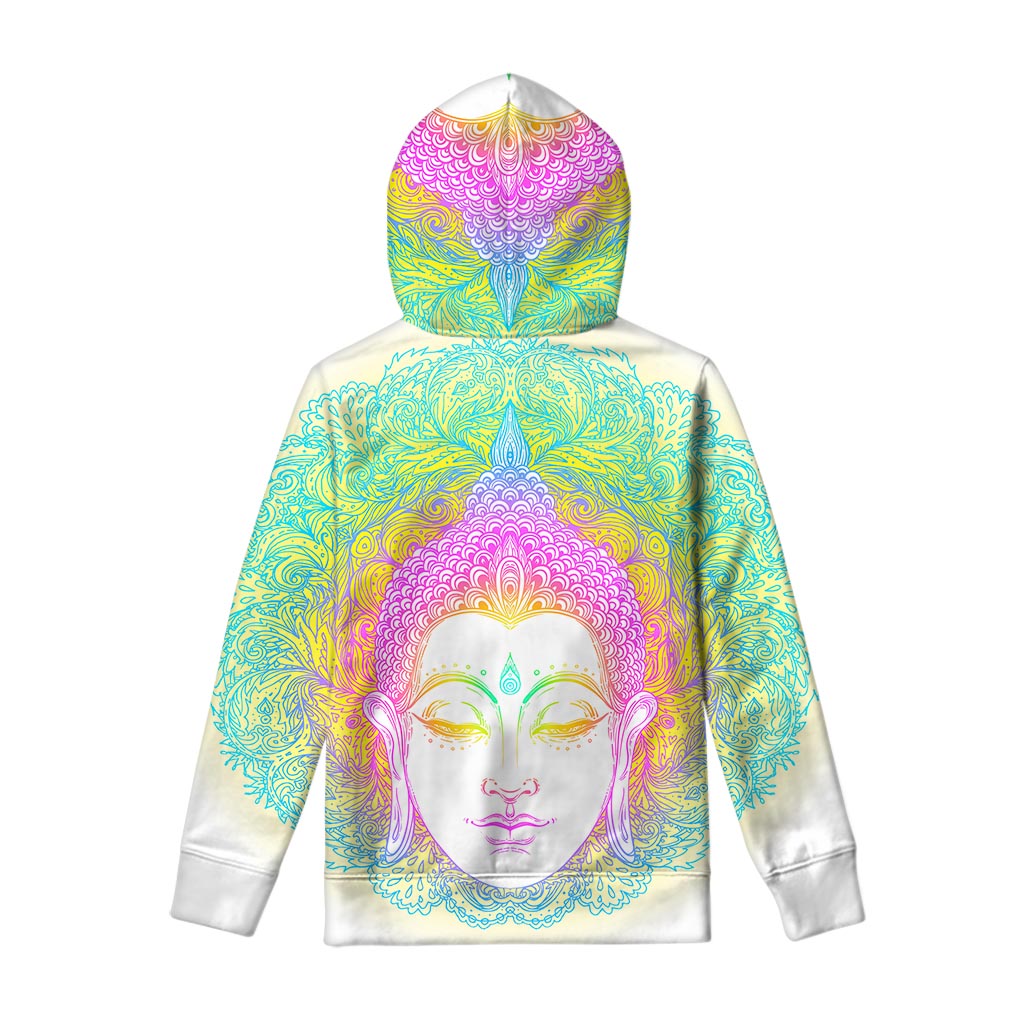 Colorful Buddha Mandala Print Pullover Hoodie