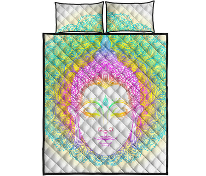 Colorful Buddha Mandala Print Quilt Bed Set