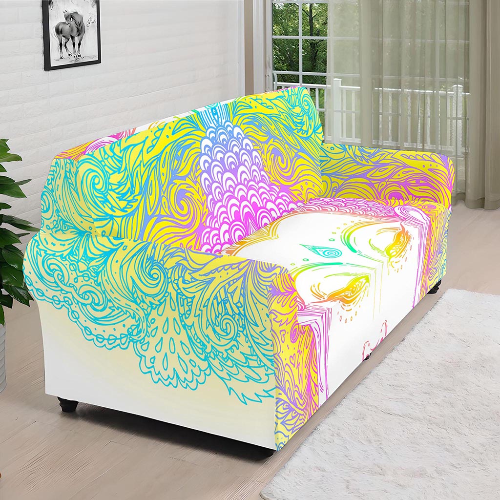 Colorful Buddha Mandala Print Sofa Cover