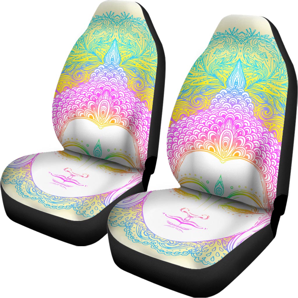 Colorful Buddha Mandala Print Universal Fit Car Seat Covers