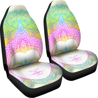 Colorful Buddha Mandala Print Universal Fit Car Seat Covers