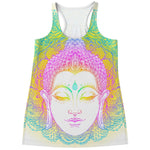 Colorful Buddha Mandala Print Women's Racerback Tank Top
