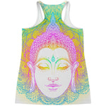 Colorful Buddha Mandala Print Women's Racerback Tank Top