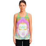 Colorful Buddha Mandala Print Women's Racerback Tank Top