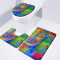 Colorful Buddha Print 3 Piece Bath Mat Set