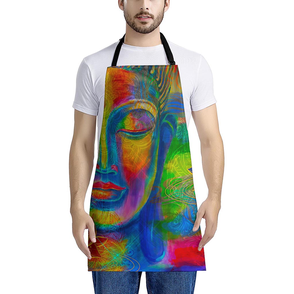 Colorful Buddha Print Apron
