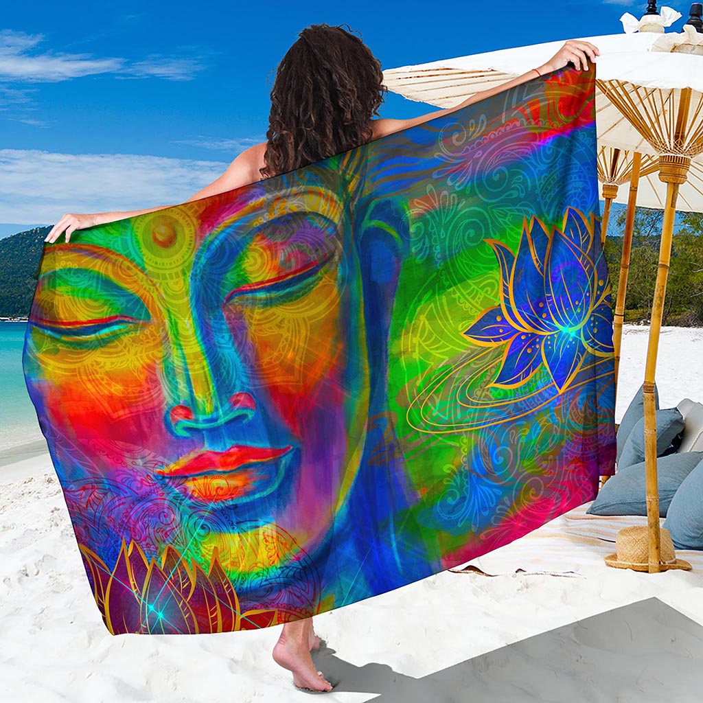 Colorful Buddha Print Beach Sarong Wrap