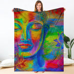 Colorful Buddha Print Blanket