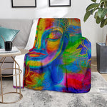 Colorful Buddha Print Blanket