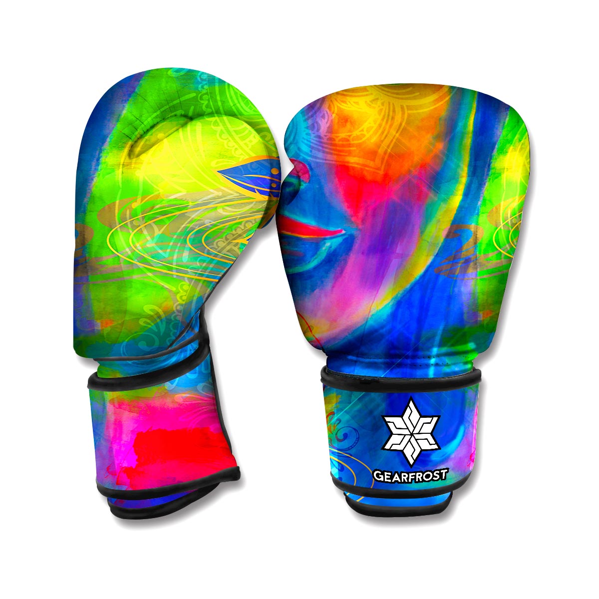Colorful Buddha Print Boxing Gloves