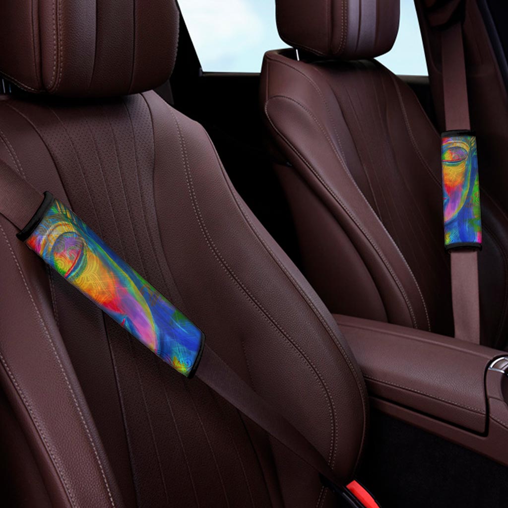 Colorful Buddha Print Car Seat Belt Covers