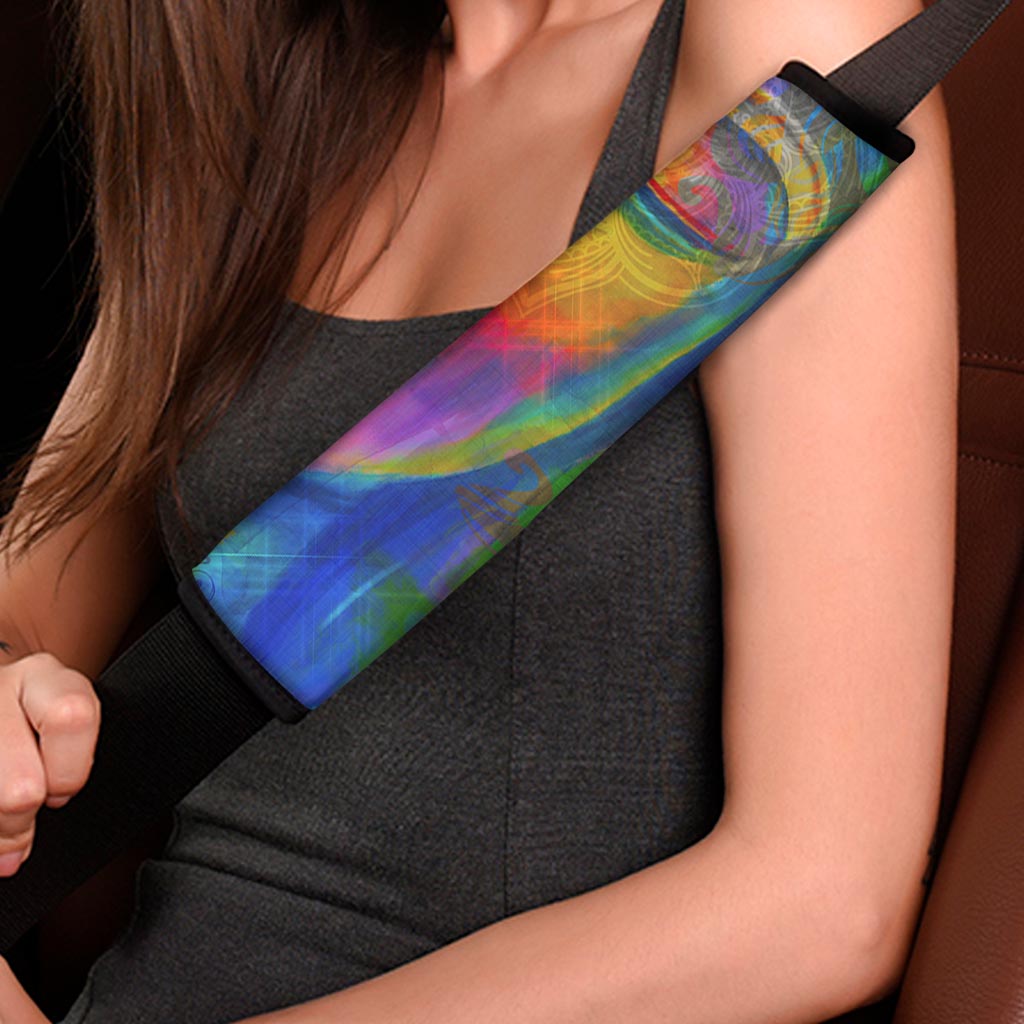 Colorful Buddha Print Car Seat Belt Covers
