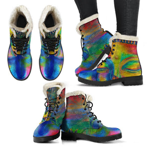 Colorful Buddha Print Comfy Boots GearFrost