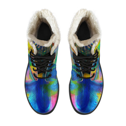 Colorful Buddha Print Comfy Boots GearFrost