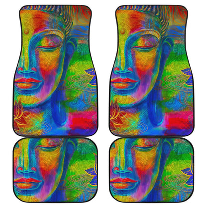 Colorful Buddha Print Front and Back Car Floor Mats