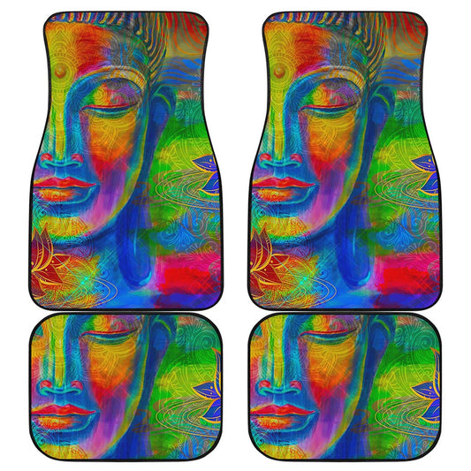 Colorful Buddha Print Front and Back Car Floor Mats