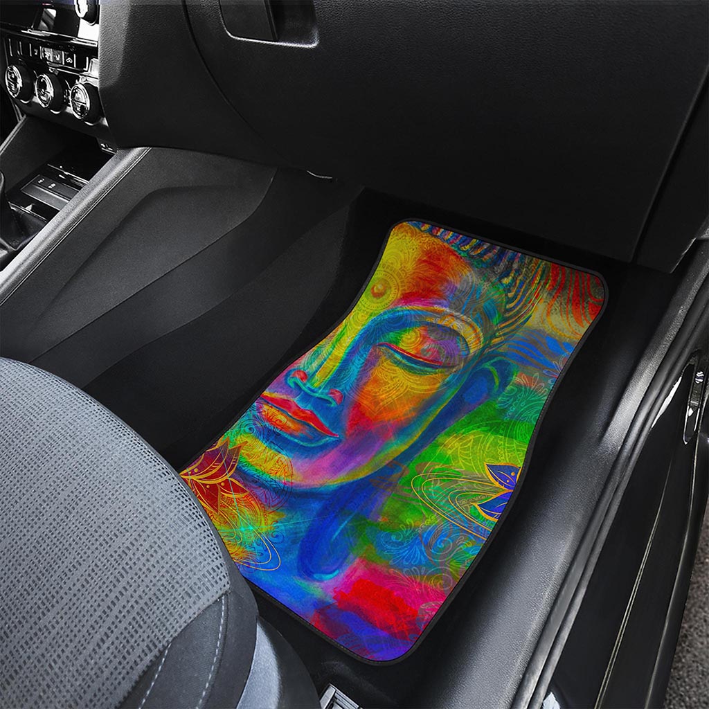 Colorful Buddha Print Front and Back Car Floor Mats