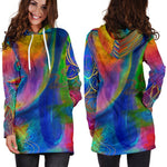 Colorful Buddha Print Hoodie Dress GearFrost