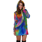 Colorful Buddha Print Hoodie Dress GearFrost