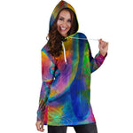 Colorful Buddha Print Hoodie Dress GearFrost
