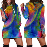 Colorful Buddha Print Hoodie Dress GearFrost