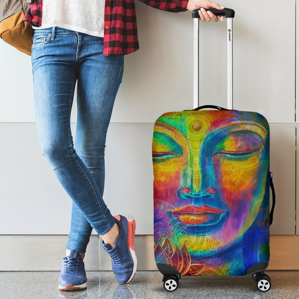 Colorful Buddha Print Luggage Cover GearFrost