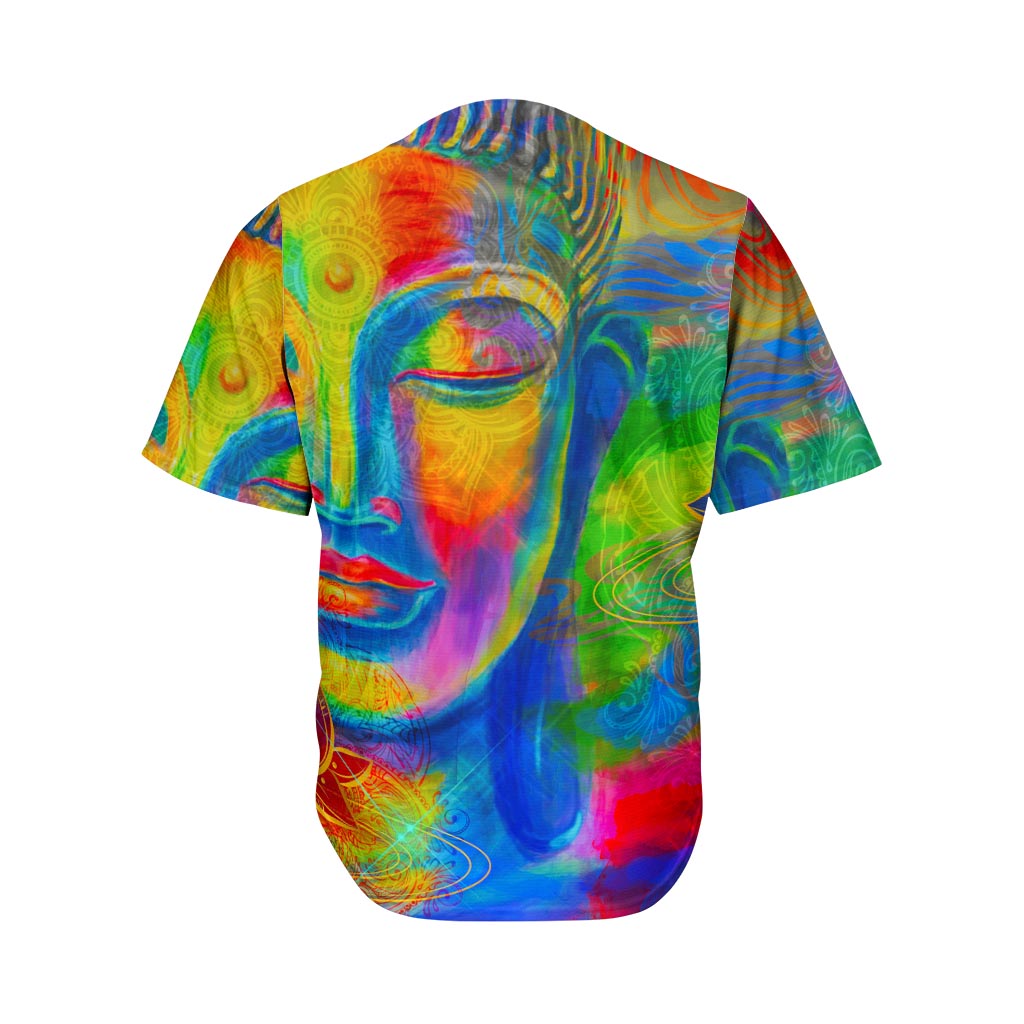 Colorful Buddha Print Men's Baseball Jersey