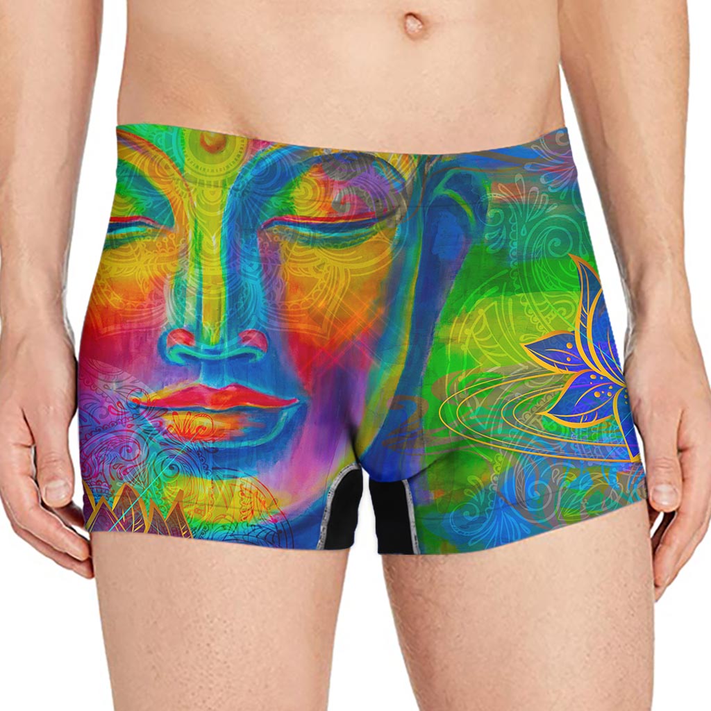 Colorful Buddha Print Men's Boxer Briefs