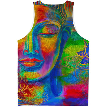 Colorful Buddha Print Men's Tank Top